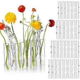 Nordic Creative Glass Vase Clear Test Tube Shape Flower Indoor Outdoor Planter For Hydroponic Plants Desktop Decor 211214