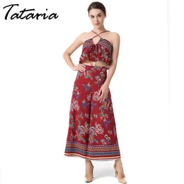 Elegancki Bohemian Beach Sukienka Kobiety Maxi Lato Duży Rozmiar Damska Boho Long Es Floral Vintage 2 Zestaw Sundress 210514