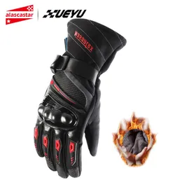 Sports Gloves XUEYU Winter Waterproof Motorcycle Leather Warm Motocross Guantes Moto Loves Motorbike Full Finger Touch Screen