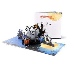 Grußkarten, handgefertigte Feiertagskarte, Geister-Halloween, kreatives 3D-Dankeschön mit Umschlägen für Hochzeitseinladungen