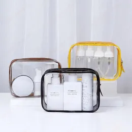8 Färg Transparent PVC Travel Organizer Makeup Bag Cosmetic Beauty Case toalettartikarpåse Make Up Pouch Wash Påsar