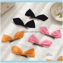 & Barrettes Jewelry Jewelry1 Pair Same Style Bow Clips Black Korean Hairpin Set Headdress Veet Side Hair Aessories Drop Delivery 2021 7Bwvb