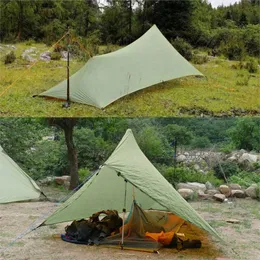 Ultralight 310G Flysheet Tält Vattentät 20D Dubbelsidig Silikonbeläggning Nylon Camping Shelter Canopy Rainfly Lätt Tarp Y0706