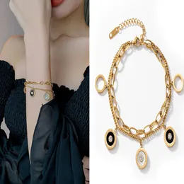 2022 Charm Bracelets For Women New Designer Luxury Famous Brand Jewelry Gold Stainless Steel Jewellery Roman Numeral Bracelet Bague Female Charm Femme Bangles