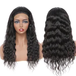 38 40 Human Remy Hair Full Lace Closure Front Wigs For Black Women Straight Body Deep Water Wave Kinky Curly With Frontal Glueless Wig Brazilian Virgin Hairs 10a Grade