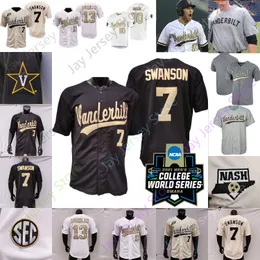 Jerseys 2021 NCAA College Baseball WS Vanderbilt Commodores Jersey 22 Jack Leiter Dansby Swanson Walker Buehler Chris McElvain Devin Futrell Davis Diaz TJMC Kenzie