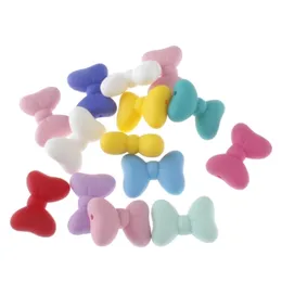 50pcs Bow Silicone Beads Baby Teething Bpa Free Diy Teether Bead Nurse Jewelry Chewable 211106