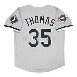 Cucito personalizzato Frank Thomas Chicago 2005 World Series Grey Road Jersey Uomo Donna Maglia da baseball giovanile XS-6XL