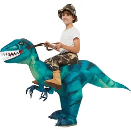 Velociraptor Mascot Inflatable Costume For Kids Anime Halloween Costumes Dinosaur Birthday Gift For Party Cosplay Blow Up Q0910