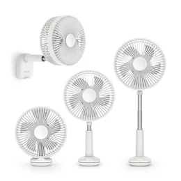 BW-F4 5 Blades Retractable Clip Folding Fan Wall-hanging Fan Desktop Air Cooler Three Wind Speeds Adjustable Height Auto Shaking Low Noise 1800mAh Battery Life