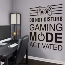 Cooler Vinyl-Wandaufkleber im Videospiel-Stil mit Zitat „Do Not Disturb Gaming Activated“ Wandtattoo Gaming Room Boy Schlafzimmer Dekor 210705