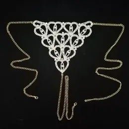 Gioielli di panciaCatene di pancia Sexy perizoma di strass a forma di cuore Bling Crystal Underwear Gioielli per il corpo per le donne Catena di vita Affascinante Drop Delive