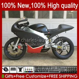 Fairings + Tank Cover för Aprilia RSV250RR RS-250 RSV250 RSV 250 platt svart RSV-250 98-03 23NO.3 RS250 RR 1998 1999 2000 2001 2002 2003 RS250R 98 99 00 01 02 03 Bodys Kit