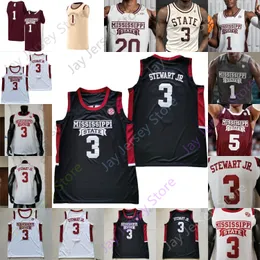 Государственные бульдоги Mississippi Basketball Jersey NCAA College Reggie Perry Iiveron Molinar D.J. Стюарт-младший Толуми Смит Гаррисон Брукс Brakele Moore Jeffries Matthews