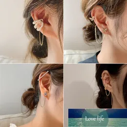 New Fashion Trendy Women Dangle Ear Cuff Örhängen Korea Style Lång Tassel Pearl Butterfly Örhängen Kvinnor Koreanska Smycken 039 Fabrikspris Expert Designkvalitet