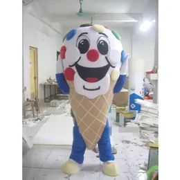 Sahne Performansı Peluş Icecream Maskot Kostümü Cadılar Bayramı Noel Süslü Parti Karikatür Karakter Kıyafet Takım Uygun Kadınlar Erkekler Giyin Karnaval Unisex Yetişkinler