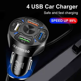 Carregador de carro USB Quick Charge 3.0 telefone móvel para iPhone 12 Huawei mate 30 tablet suporte portátil de parede 2.1A carregamento rápido