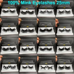 Real Mink Eyelash Soft Fluffy False Eyelashes 25mm Messy 3D 5D Lashes Luxury Natural Big Volume Lashes Crossed Thick Curl Long Dramatic Lash Makeup Tools