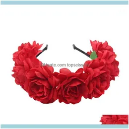 Aessories & Tools Productsbohemian Women Wedding Bridal Headband Artificial Colored Blooming Flower Hair Hoop Beach Vacation Headdress Garla