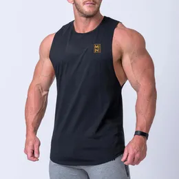 Fitness Tank Toppar Gym Bodybuilding Workout Bomull Ärmlös Vest Kläder Man Casual Andas Fashion Sling Undershirt