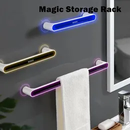 Towel Racks Wall-mounted Rack Self-adhesive Non-perforatedTowel Holder Hook Kitchen Storage For Bathroom