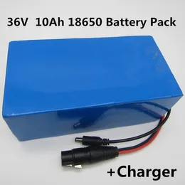 Anpassad 18650 36V 10AH Uppladdningsbart batteripaket BMS för elektrisk cykel jordbruksmaskin Electric Skateboard+2A Charger