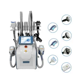 Cryolipolys Lipolaser 7 i 1 Kryoterapi Lipo Laser Ultraljuds kavitation RF Slimming Machine med dubbla hakhandtag