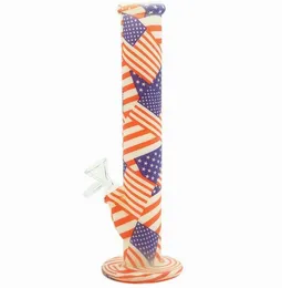 2022 NEU 14'' Glow in the Dark Bongs Wasserpfeife Glas Shisha Bong Nicht verblassender Druck Öl Rig Tabak Rauchen Dab Rigs flexibel