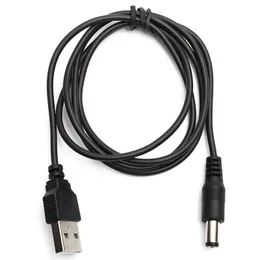 80cm USB Port To 5.5 x 2.1mm 5V DC Barrel Jack Power Cable Connector Black For LED Lamp Or Other Equipment