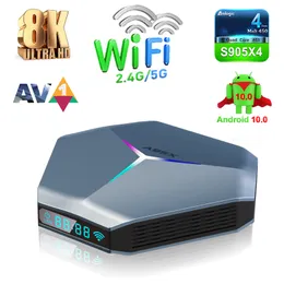 A95x F4 Amlogic S905X4 RGB Light TV Box Android 11.0 4 GB RAM 32GB 64 GB 128GB ROM 2.4G 5G WIFI LAN Bluetooth Set Top Box