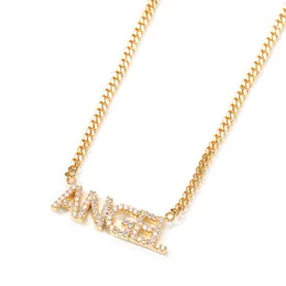 A-Z Nome personalizzato Lettere Collane in oro Girocollo da donna Moda uomo Gioielli hip-hop Collana con ciondolo con lettera ghiacciata fai-da-te