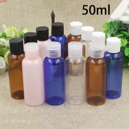 50 ML Mavi Pembe Kahverengi Plastik Şişe Makyaj Krem Su Boş Kozmetik Ambalaj Kabı Flip Cap Ücretsiz ShippingGood Qty