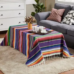 テーブルクロスメキシコ風の毛布パーティーテーブルクロスランナー編まれたタッセルビーチマット