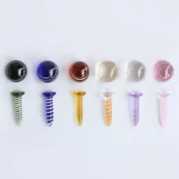 Glas Terp Skruvset Rökande Färgade Pärlor 20mmOD Solid Marble Pearl For Slurper Quartz Banger Nails Vattenbongar Dab Oljeriggar