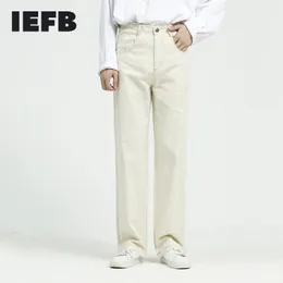 Idefb Męskie Czarny White Vintage All-Mecz Jeans Wiosna Denim Spodnie Mężczyzna Proste Podstawowe Koreańskie Dorywczo Spodnie 9Y5953 210524