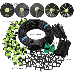 MUCIAKIE 5-50M Green Garden Irrigation Drip System Adjustable Micro Spray Balcony Potio Watering Plant Kit Irrigation Emitters 210610