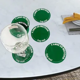 Mattor kuddar bordsmatta bokstäver design värme isolering akryl kaffe dricka kopp kök kök tillbehör