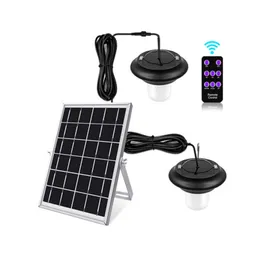 Solar Pendant Lamp Single Double Head IP65 Waterproof for Patio Corridor Outdoor Shed Camping Hiking Garden Remote Control