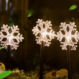 LAWN LAMPS 5st LED Solar Snowflake Light Outdoor Lights Garden Decoration String Lamp Courtyard Waterproof Fairy