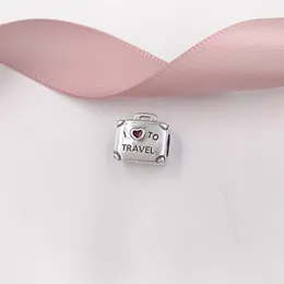 925 Sterling Silver Wedding Jewelry Supplies Dokonywanie Pandora Love Do podróży DIY Urok Kryształowy Bransoletki Matki Dnia Prezenty Dla Żona Kobiety Mężczyźni Łańcuch Naszyjnik Koralik