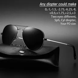 Myopia sunglasses diopter Polarized oversize prescription aviation sun glasses for nearsighted men women