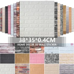 Wallpapers 35x38cm 3D Wall Stickers Self Adhesive Foam Brick Room Decor DIY Wallpaper Living Sticker For Kids