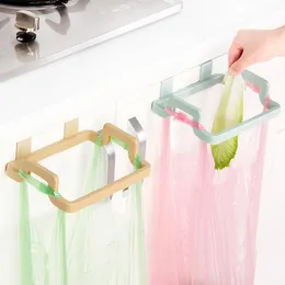 Hooks & Rails Garbage Bags Shelf Trash Can Bracket Household Wastebasket Cabinet Door Rag Rack Kitchen Storage Wall Organizer Zero Waste