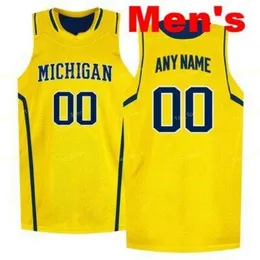 Basketball Nik1 NCAA Michigan Wolverines Basketball Jersey 5 Adrien Nunez 51 Austin Davis 55 Eli Brooks Custom Stitched