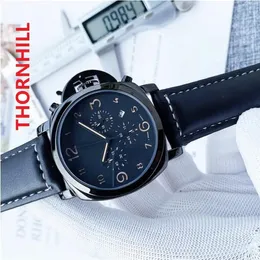 High Quality Luxury Mens Full Functional Sports Watches Big Designer Quartz Military Watch Black Silicone Strap Male Clock Super Items reloj de pulsera