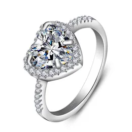 DIWENFU Sterling S925 Natural for Women Heart-Shaped Silver 925 Jewelry Diamond Gemstone Ring Box Bizuteria