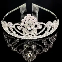 Hårklipp Barrettes Princess Crystal Tiaras och kronor Headband Kid Tjejer Kärlek Bridal Prom Crown Wedding Party Accessoryies Smycken