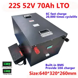GTK LTO 52V 70AH Lithium Titanate Batteri med Bluetooth Fuction för 48V 52V Motorcykel Solar System Tricycle RV EV + 10A laddare