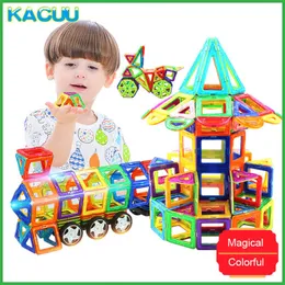 KACUU 71-149PCS 큰 크기 3D DIY 생성자 빌딩 블록 마그네틱 디자이너 사각형 삼각형 계몽 벽돌 장난감 어린이를위한 Q0723