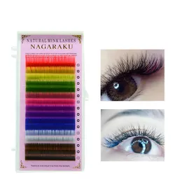 DHL colorful 16 Trays/Lot Eye Lashes Soft Korea Silk Volume Eyelashes Extension Classic Lash es for Eyelash Salon
